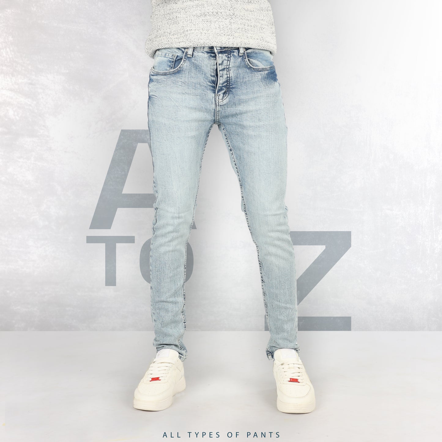 Ice Blue Slim-Fit Jeans - A TO Z JEANS