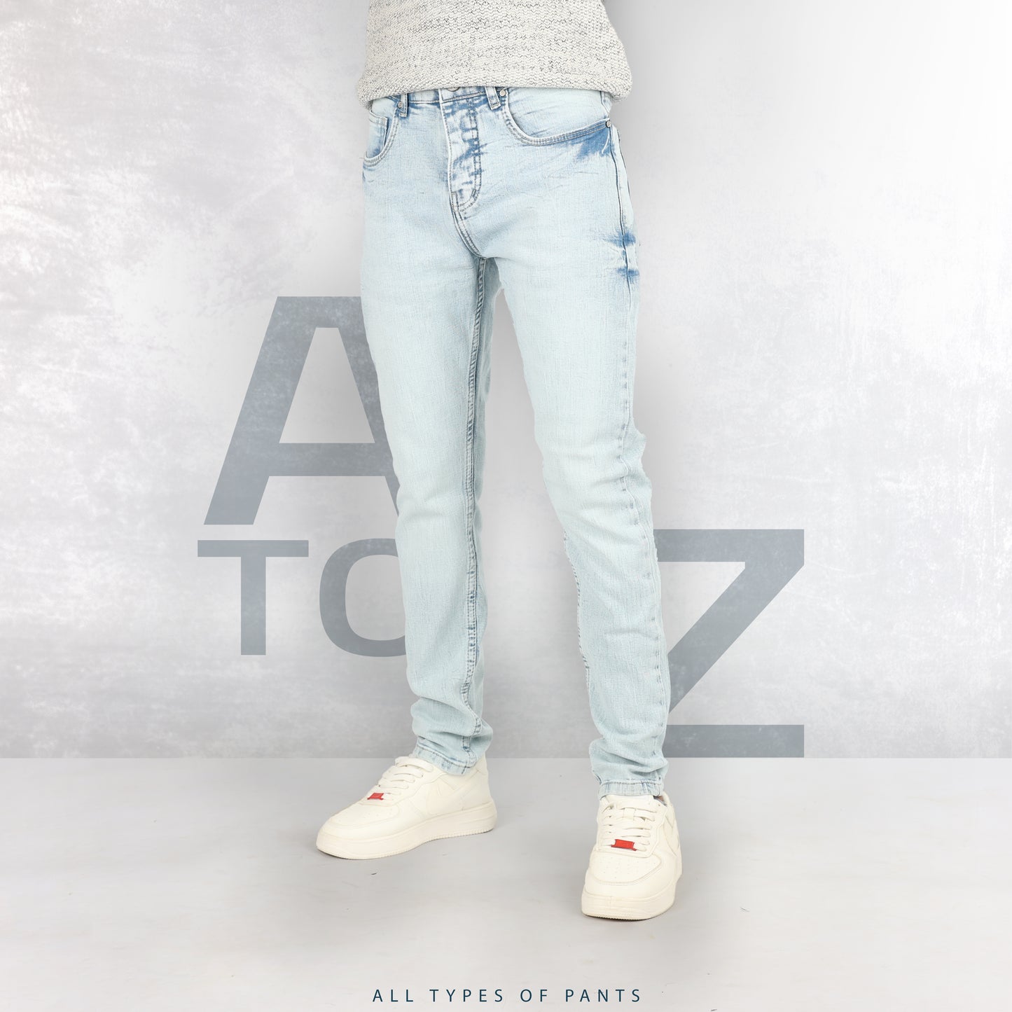 Ice Blue Slim-Fit Jeans - A TO Z JEANS