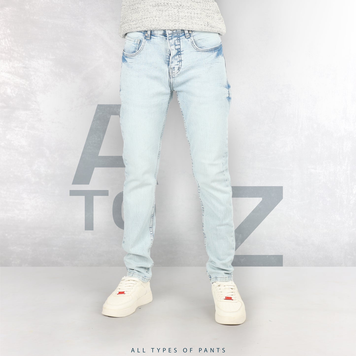 Ice Blue Slim-Fit Jeans - A TO Z JEANS