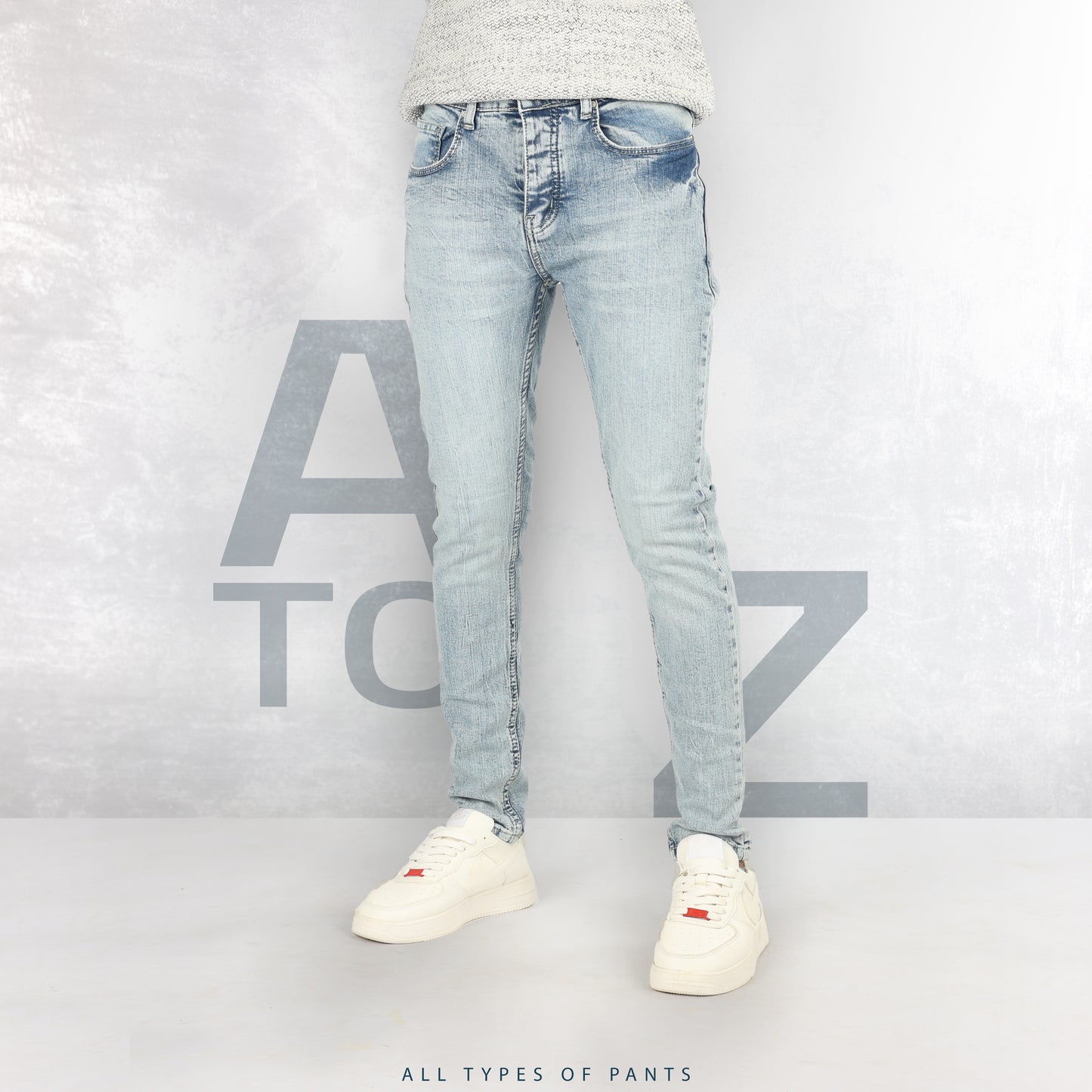 Ice Blue Slim-Fit Jeans - A TO Z JEANS