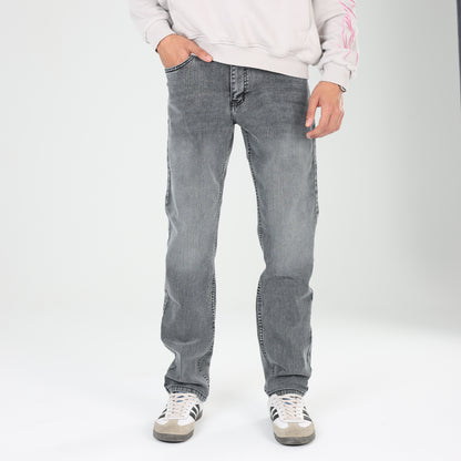 Light Gray Shades Regular-Fit zipper Jeans - A TO Z JEANS