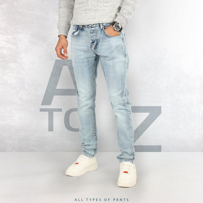 Ice Blue Slim-Fit Jeans - A TO Z JEANS