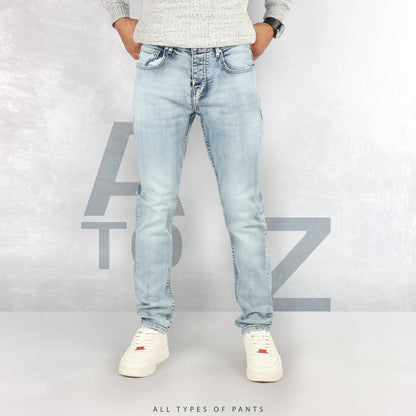 Ice Blue Slim-Fit Jeans - A TO Z JEANS